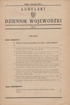 Lubelski Dziennik Wojewódzki. 1946, nr 5 (1 kwietnia)