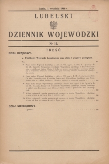 Lubelski Dziennik Wojewódzki. 1946, nr 16 (1 września)