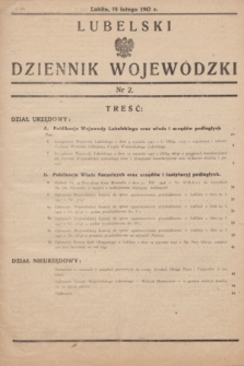 Lubelski Dziennik Wojewódzki. 1947, nr 2 (15 lutego)