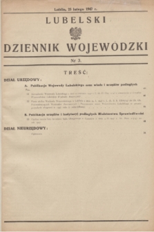 Lubelski Dziennik Wojewódzki. 1947, nr 3 (25 lutego)