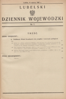 Lubelski Dziennik Wojewódzki. 1947, nr 7 (31 marca)