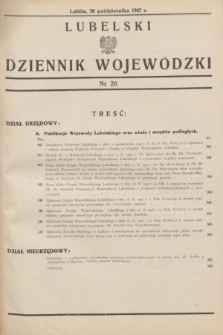 Lubelski Dziennik Wojewódzki. 1947, nr 20 (20 października)