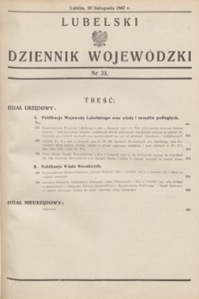 Lubelski Dziennik Wojewódzki. 1947, nr 23 (20 listopada)