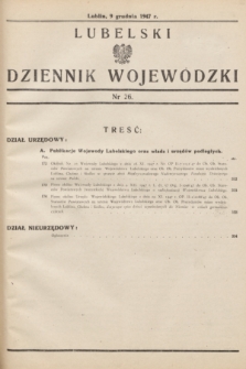 Lubelski Dziennik Wojewódzki. 1947, nr 26 (9 grudnia)