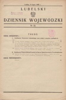 Lubelski Dziennik Wojewódzki. 1948, nr 22 (14 lipca)
