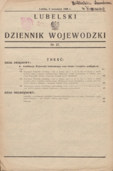 Lubelski Dziennik Wojewódzki. 1948, nr 27 (6 września)