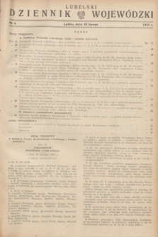Lubelski Dziennik Wojewódzki. 1949, nr 4 (10 lutego)