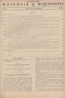 Lubelski Dziennik Wojewódzki. 1949, nr 10 (10 kwietnia)