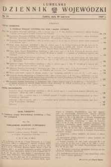 Lubelski Dziennik Wojewódzki. 1949, nr 18 (30 czerwca)