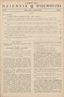Lubelski Dziennik Wojewódzki. 1949, nr 27 (1 października)