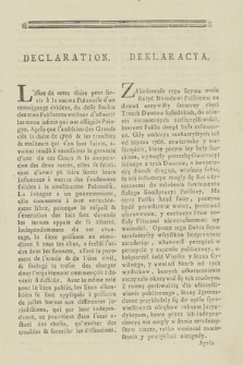 Declaration : [Inc.:] L'issue de cette diéte peut servir à la nation Polonoise d'un temoignage évident