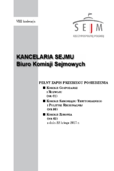 Pełny Zapis Przebiegu Posiedzenia Komisji Gospodarki i Rozwoju (nr 61) z dnia 22 lutego 2017 r.