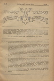 Dziennik Urzędowy Województwa Lubelskiego. R.2, nr 5 (3 czerwca 1921)
