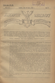 Dziennik Urzędowy Województwa Lubelskiego. R.2, nr 6/7 (20 lipca 1921)
