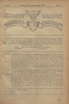 Dziennik Urzędowy Województwa Lubelskiego. R.2, nr 9 (28 października 1921)