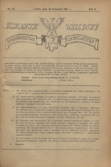 Dziennik Urzędowy Województwa Lubelskiego. R.2, nr 10 (30 listopada 1921)