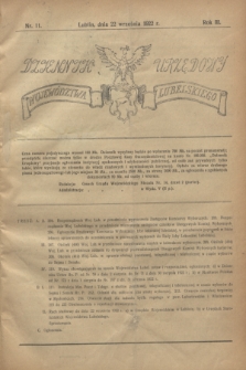Dziennik Urzędowy Województwa Lubelskiego. R.3, nr 11 (22 września 1922)