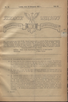 Dziennik Urzędowy Województwa Lubelskiego. R.3, nr 16 (30 listopada 1922)
