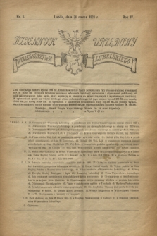 Dziennik Urzędowy Województwa Lubelskiego. R.4, nr 3 (30 marca 1923)