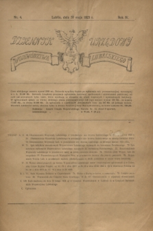 Dziennik Urzędowy Województwa Lubelskiego. R.4, nr 4 (30 maja 1923)
