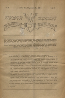 Dziennik Urzędowy Województwa Lubelskiego. R.4, nr 6 (12 października 1923)