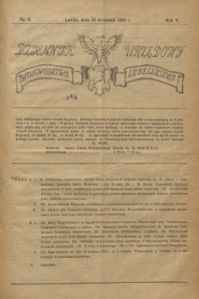 Dziennik Urzędowy Województwa Lubelskiego. R.5, nr 6 (24 września 1924)