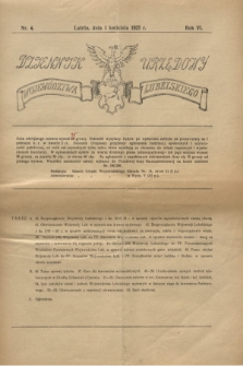 Dziennik Urzędowy Województwa Lubelskiego. R.6, nr 4 (1 kwietnia 1925)