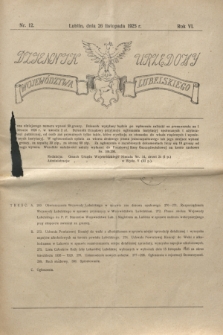 Dziennik Urzędowy Województwa Lubelskiego. R.6, nr 12 (26 listopada 1925)