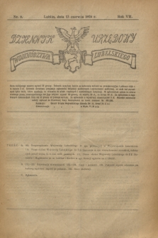 Dziennik Urzędowy Województwa Lubelskiego. R.7, nr 6 (23 czerwca 1926)