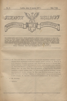 Dziennik Urzędowy Województwa Lubelskiego. R.8, nr 5 (15 marca 1927)