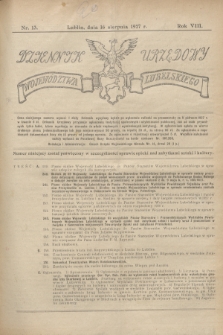 Dziennik Urzędowy Województwa Lubelskiego. R.8, nr 13 (16 sierpnia 1927)