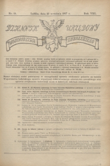 Dziennik Urzędowy Województwa Lubelskiego. R.8, nr 14 (10 września 1927)