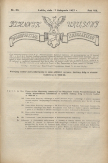 Dziennik Urzędowy Województwa Lubelskiego. R.8, nr 20 (17 listopada 1927)