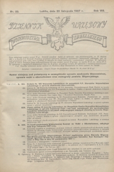 Dziennik Urzędowy Województwa Lubelskiego. R.8, nr 22 (29 listopada 1927)