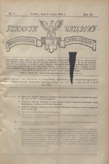 Dziennik Urzędowy Województwa Lubelskiego. R.9, nr 5 (8 lutego 1928)