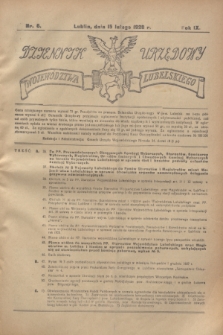 Dziennik Urzędowy Województwa Lubelskiego. R.9, nr 6 (15 lutego 1928)