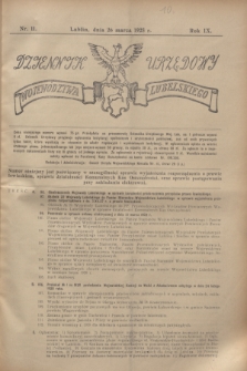 Dziennik Urzędowy Województwa Lubelskiego. R.9, nr 11 (26 marca 1928)
