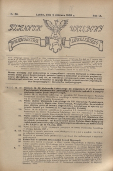 Dziennik Urzędowy Województwa Lubelskiego. R.9, nr 20 (6 czerwca 1928)