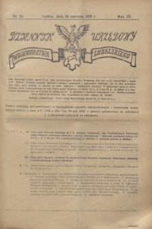 Dziennik Urzędowy Województwa Lubelskiego. R.9, nr 22 (26 czerwca 1928)
