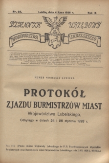 Dziennik Urzędowy Województwa Lubelskiego. R.9, nr 23 (4 lipca 1928) + dod.