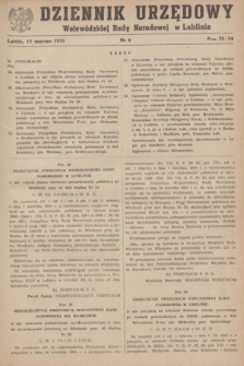 Dziennik Urzędowy Wojewódzkiej Rady Narodowej w Lublinie. 1951, nr 6 (15 marca)