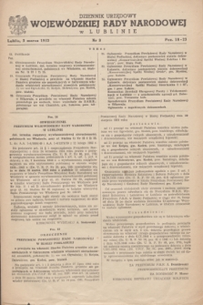 Dziennik Urzędowy Wojewódzkiej Rady Narodowej w Lublinie. 1952, nr 3 (3 marca)