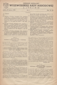 Dziennik Urzędowy Wojewódzkiej Rady Narodowej w Lublinie. 1952, nr 4 (15 marca)