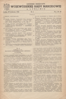 Dziennik Urzędowy Wojewódzkiej Rady Narodowej w Lublinie. 1952, nr 6 (29 kwietnia)