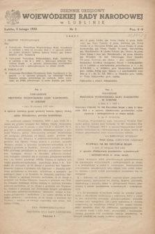 Dziennik Urzędowy Wojewódzkiej Rady Narodowej w Lublinie. 1953, nr 2 (2 lutego)