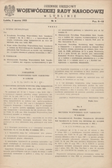 Dziennik Urzędowy Wojewódzkiej Rady Narodowej w Lublinie. 1953, nr 4 (2 marca)
