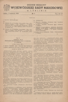 Dziennik Urzędowy Wojewódzkiej Rady Narodowej w Lublinie. 1953, nr 5 (1 kwietnia)