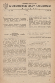 Dziennik Urzędowy Wojewódzkiej Rady Narodowej w Lublinie. 1953, nr 7 (2 maja)