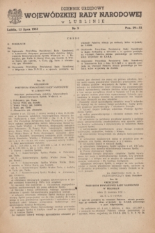 Dziennik Urzędowy Wojewódzkiej Rady Narodowej w Lublinie. 1953, nr 9 (15 lipca)