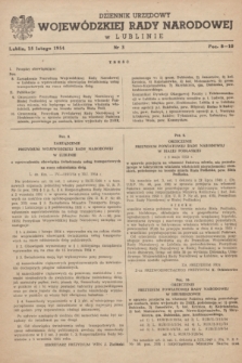 Dziennik Urzędowy Wojewódzkiej Rady Narodowej w Lublinie. 1954, nr 3 (15 lutego)